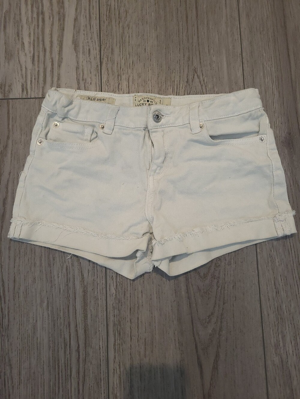 Lucky Brand White Denim Frayed Hem Shorts For Women Size 12